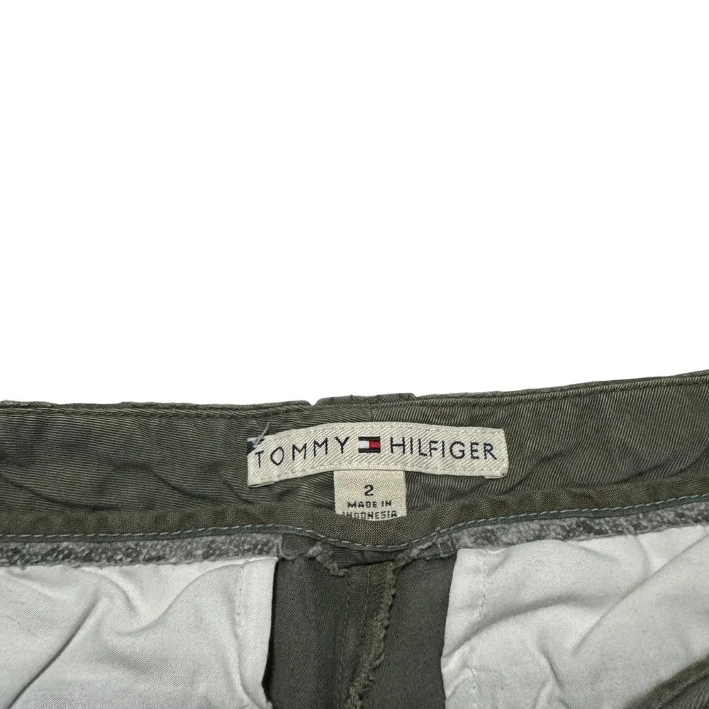 Vintage Y2K Tommy Hilfiger Olive Green Straight Cargo Pants Womens 2 (29x30 7/8)